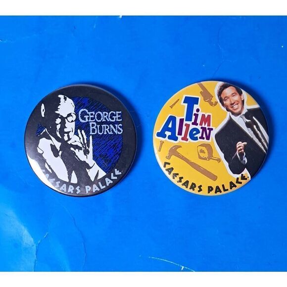 Pair of Vintage Caesars Palace collector Pins- George Burns and Tim Allen - Picture 1 of 2